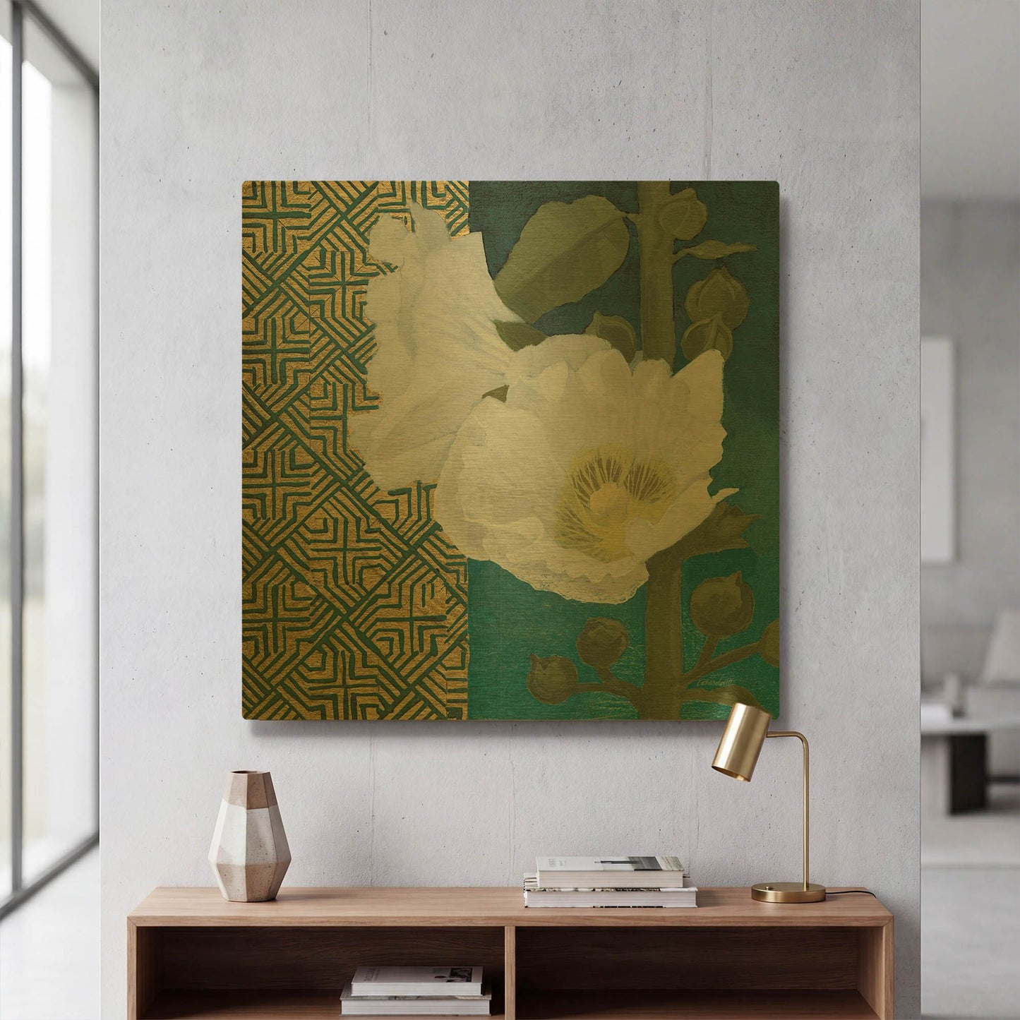 'Soft Evening III Indigo' By Kathrine Lovell Gold Metal Wall Art