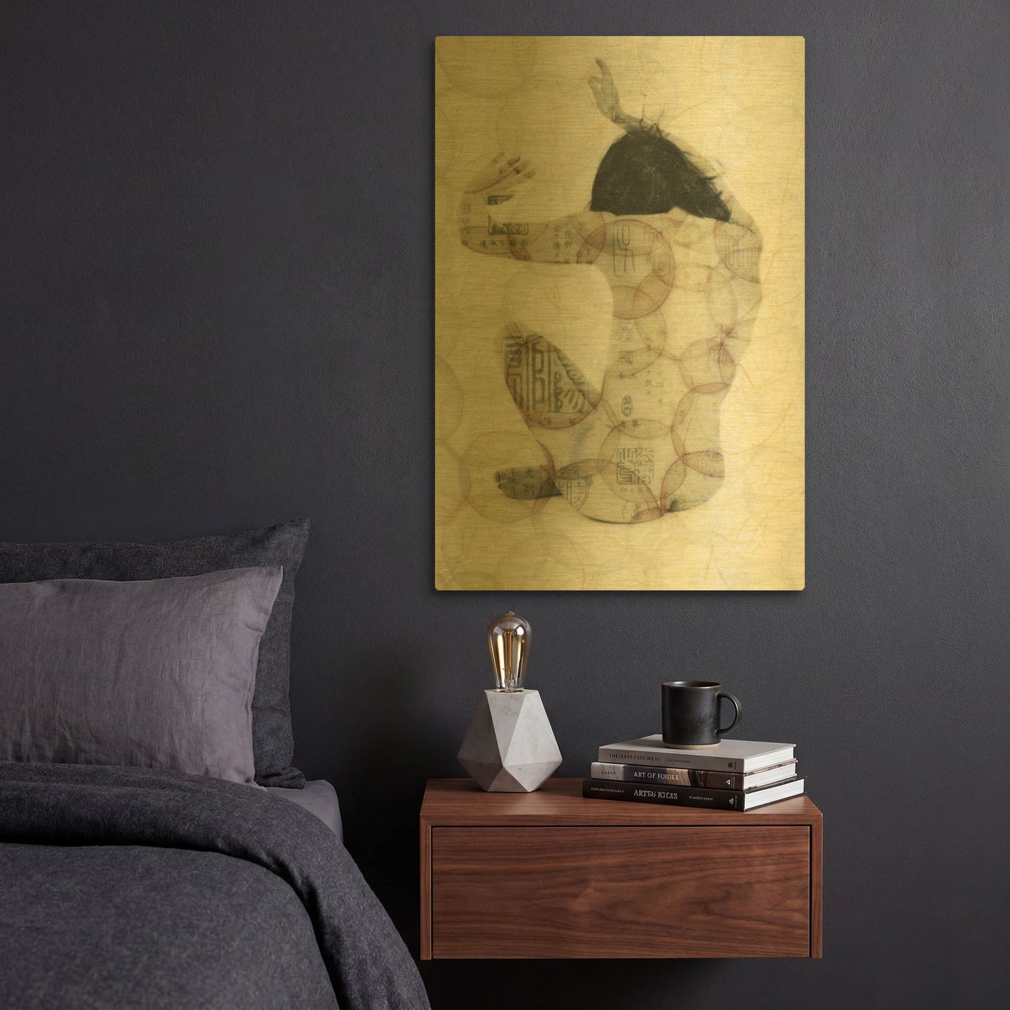 'Imprinted Woman' By Elena Ray Gold Metal Wall Art