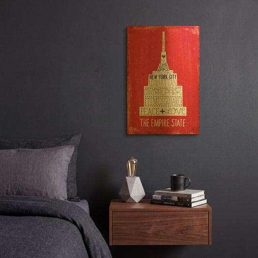 'Iconic NYC IV' By Michael Mullan Gold Metal Wall Art