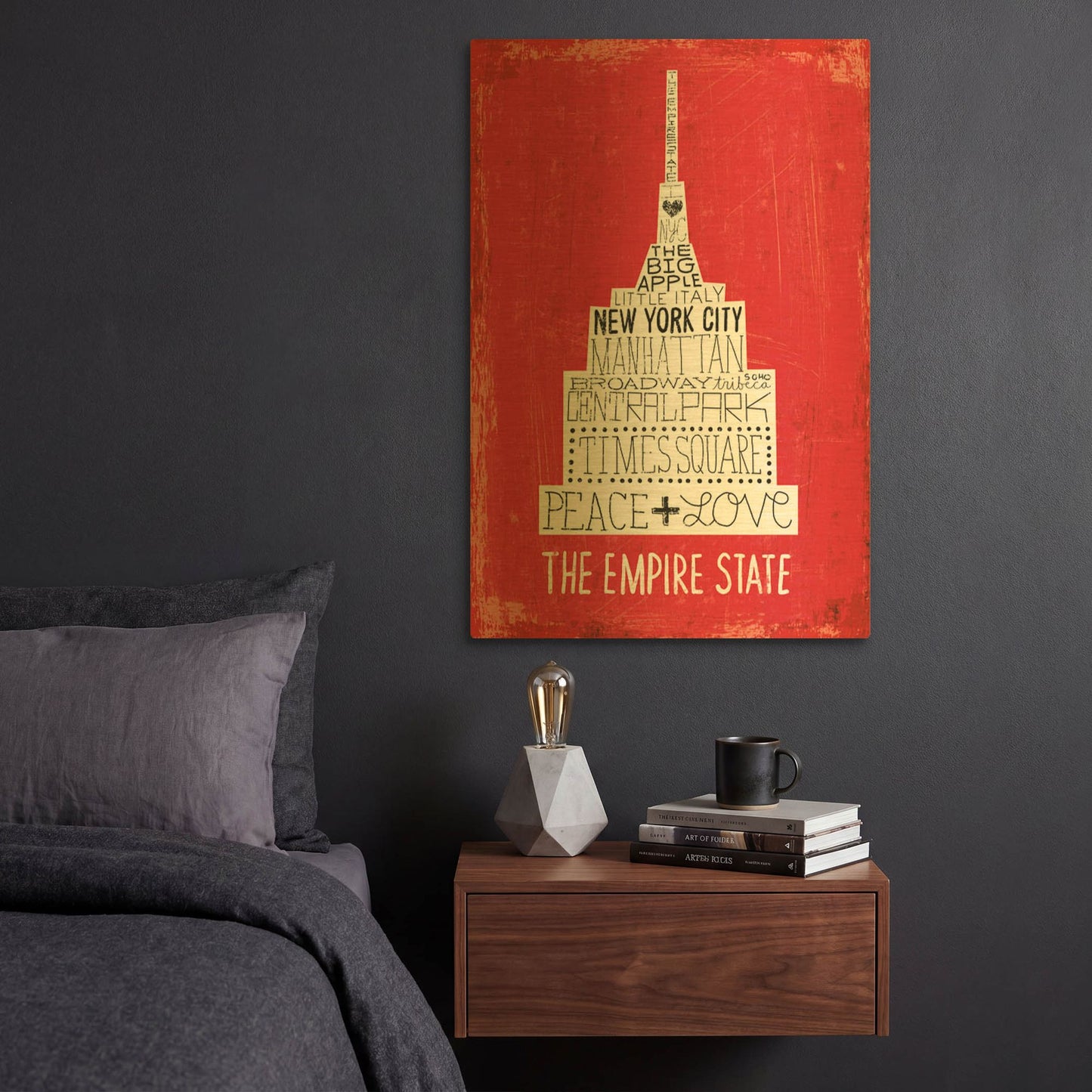 'Iconic NYC IV' By Michael Mullan Gold Metal Wall Art