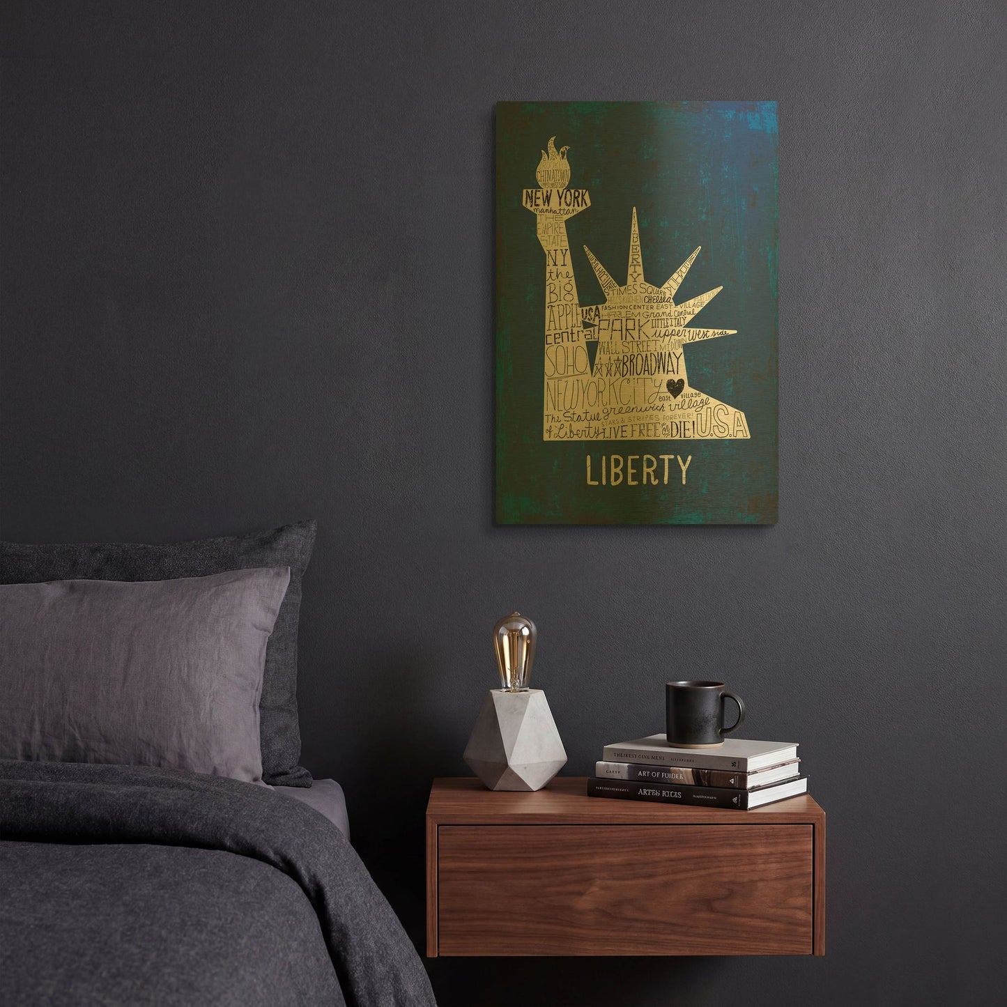 'Iconic NYC II' By Michael Mullan Gold Metal Wall Art