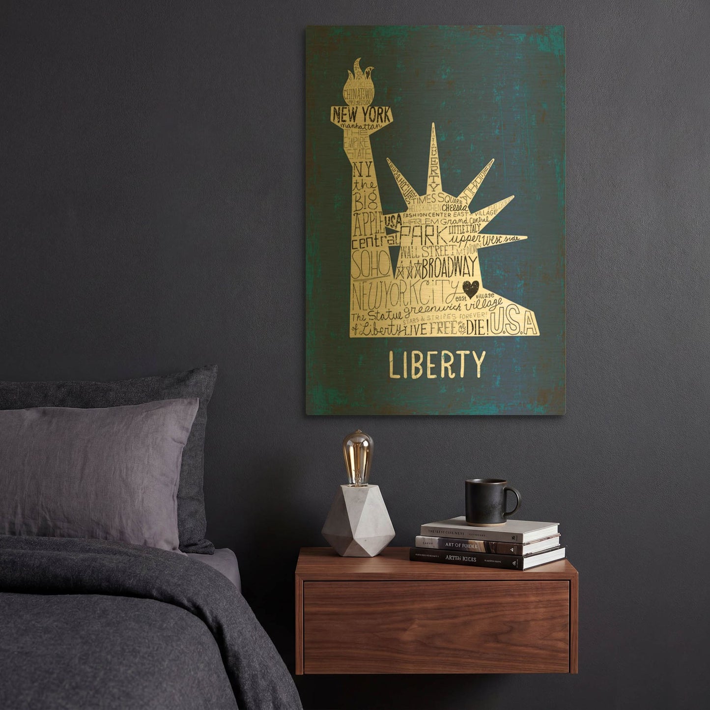 'Iconic NYC II' By Michael Mullan Gold Metal Wall Art