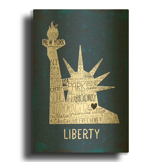 'Iconic NYC II' By Michael Mullan Gold Metal Wall Art