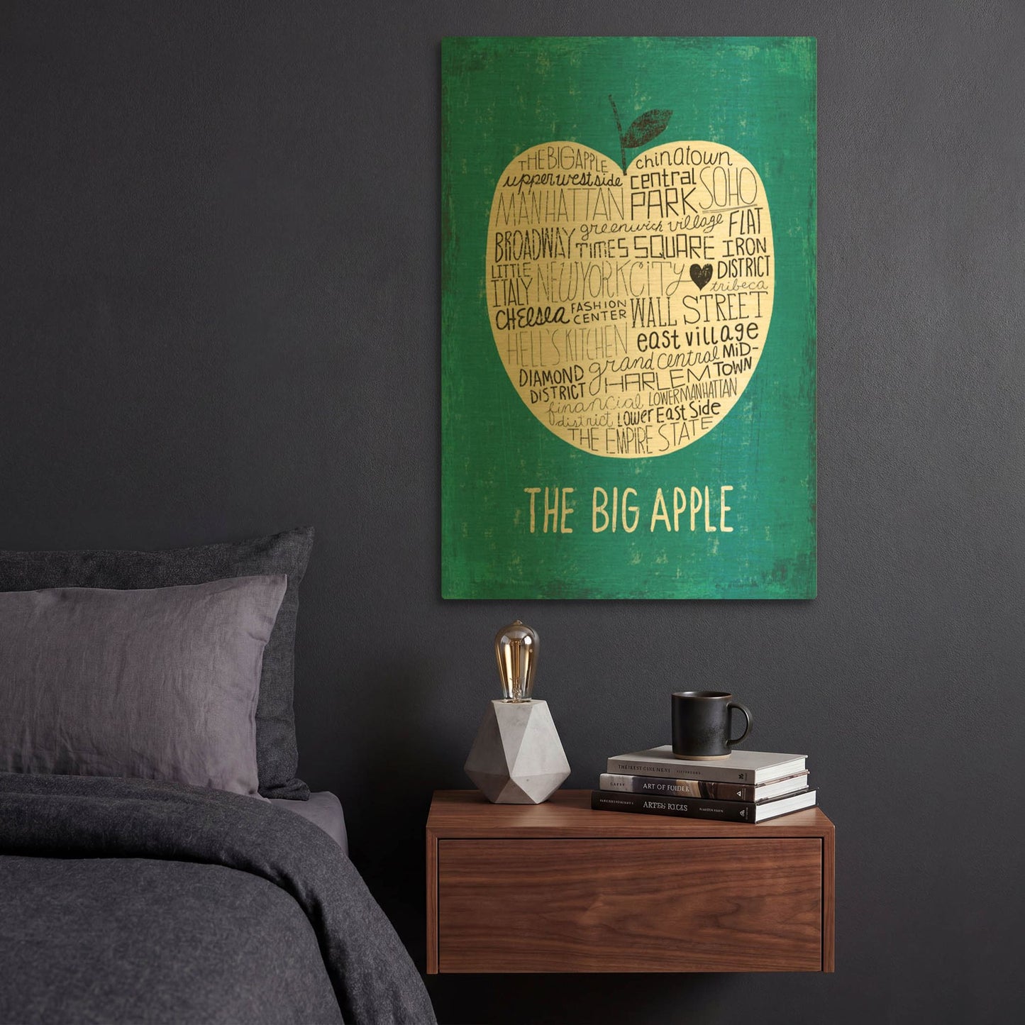 'Iconic NYC I' By Michael Mullan Gold Metal Wall Art