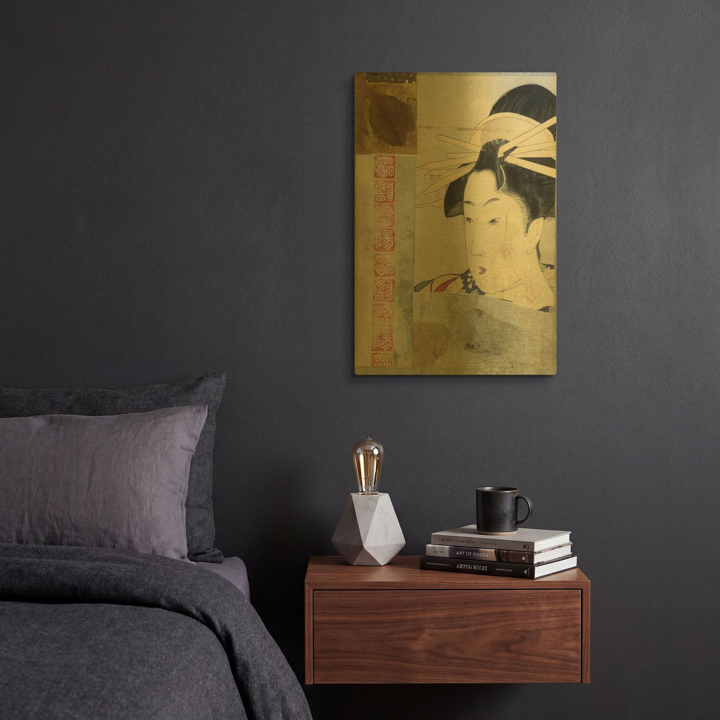 'Geisha' By Elena Ray Gold Metal Wall Art