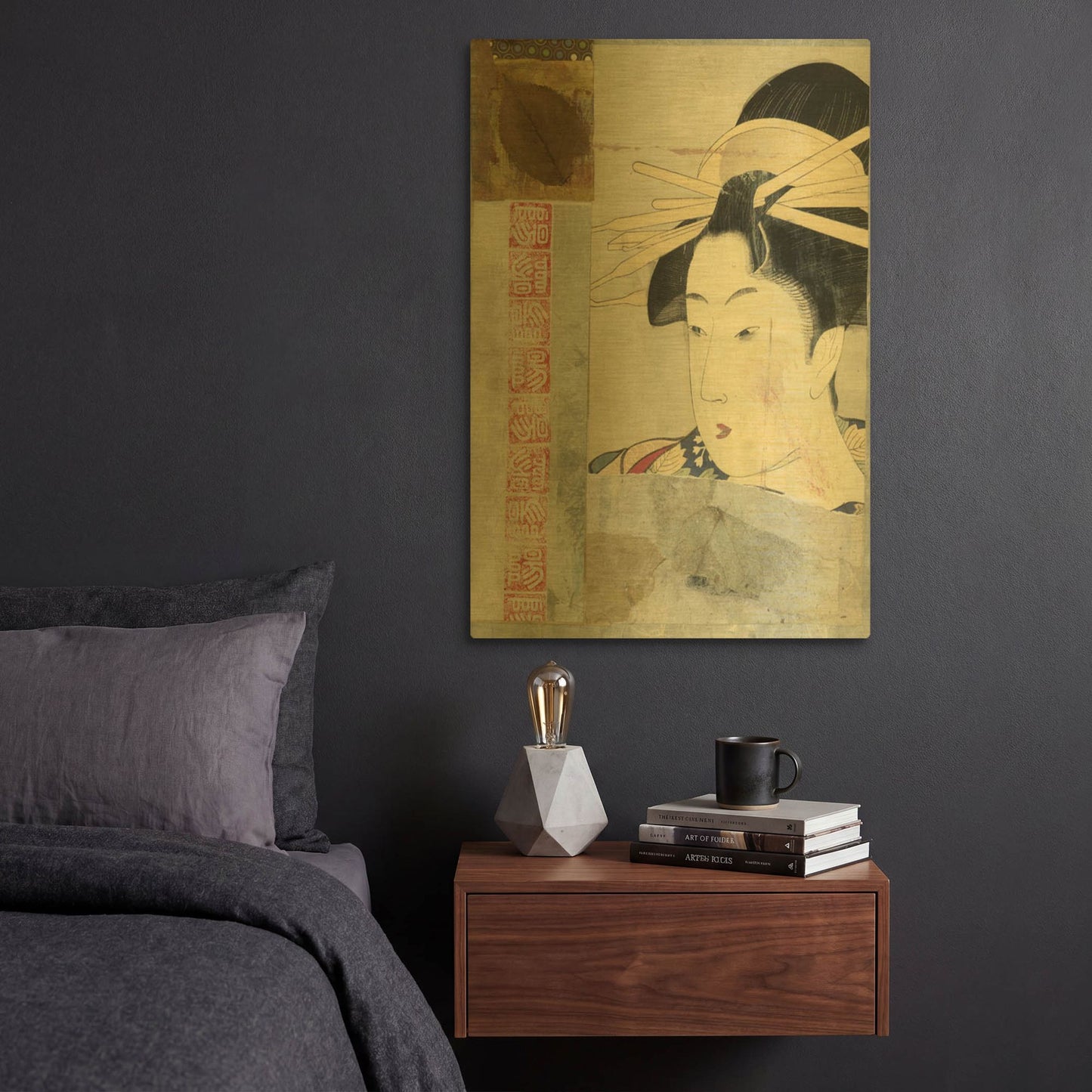 'Geisha' By Elena Ray Gold Metal Wall Art
