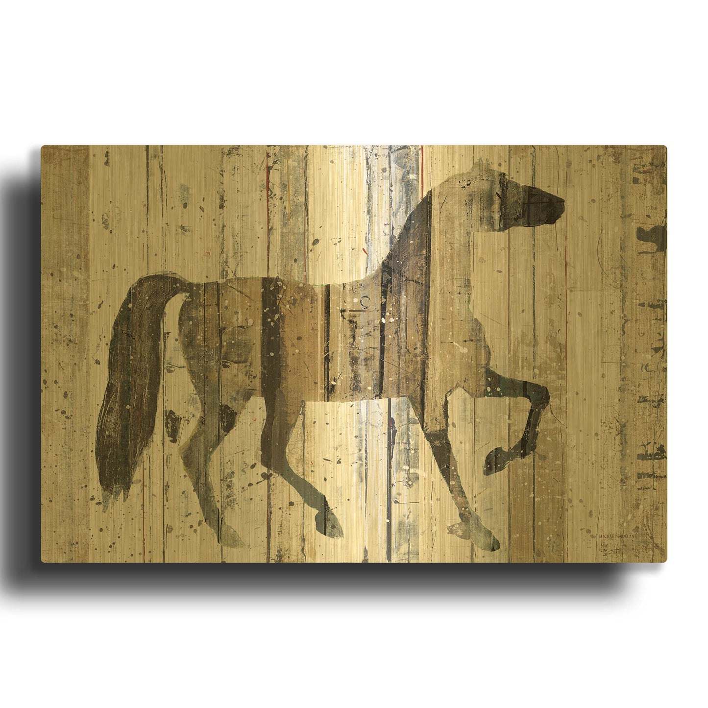 'Dark Horse' By Michael Mullan Gold Metal Wall Art