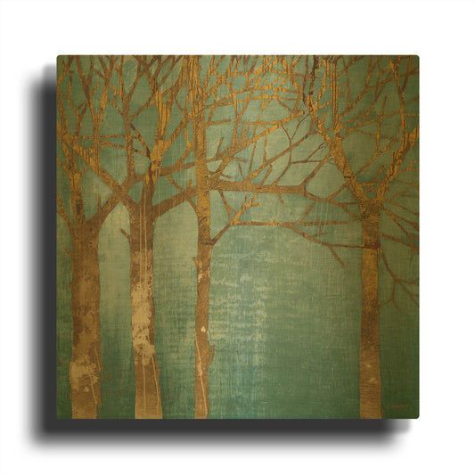 'Golden Day Turquoise' By Kathrine Lovell Gold Metal Wall Art