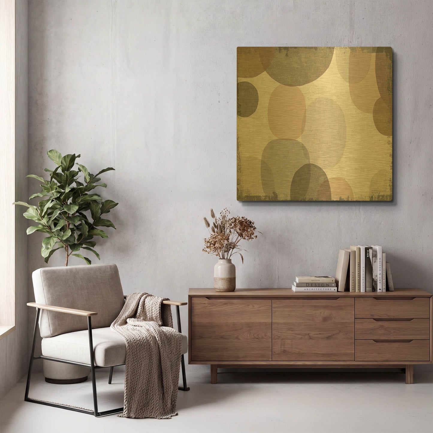 'Pastel Drips II' By Michael Mullan Gold Metal Wall Art