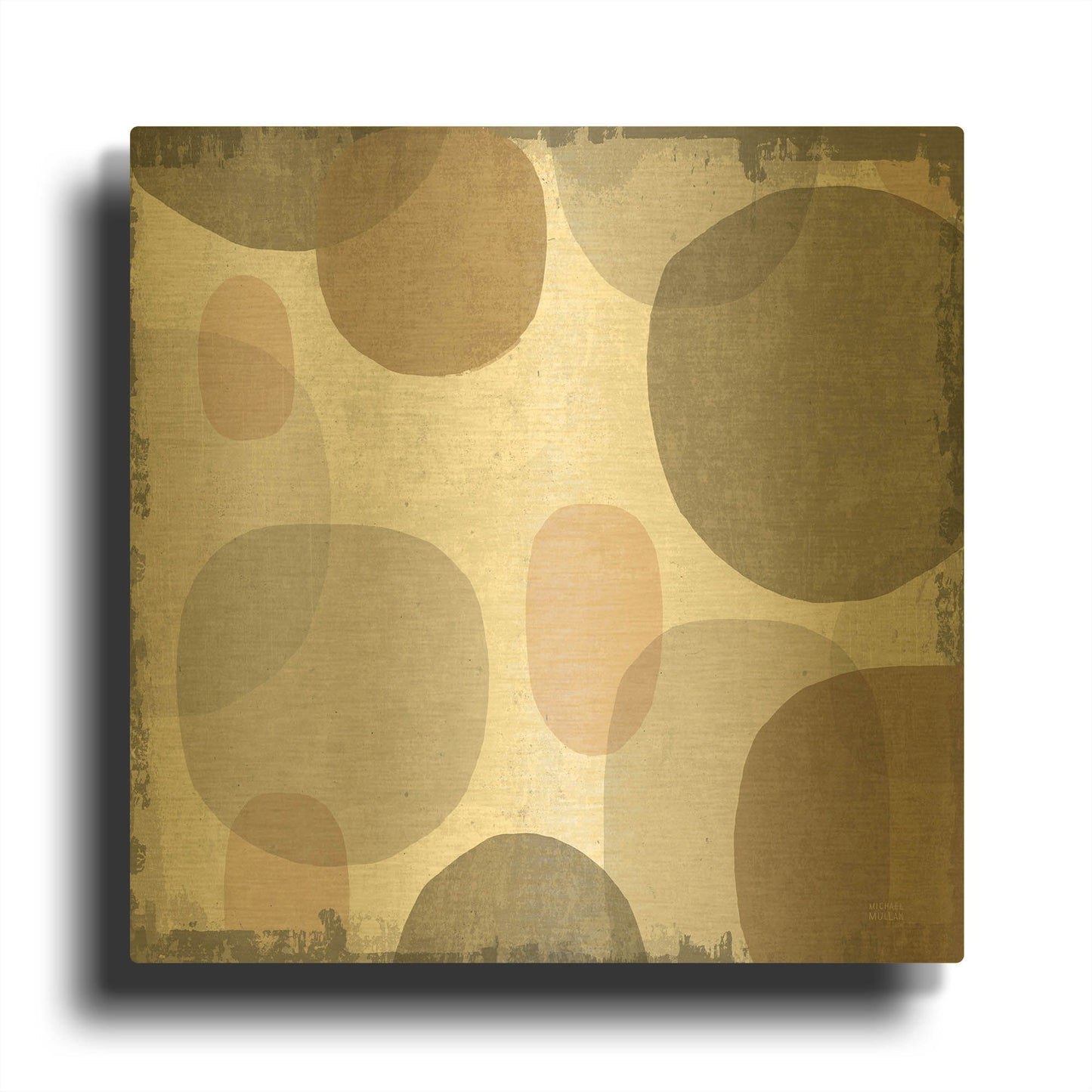 'Pastel Drips I' By Michael Mullan Gold Metal Wall Art