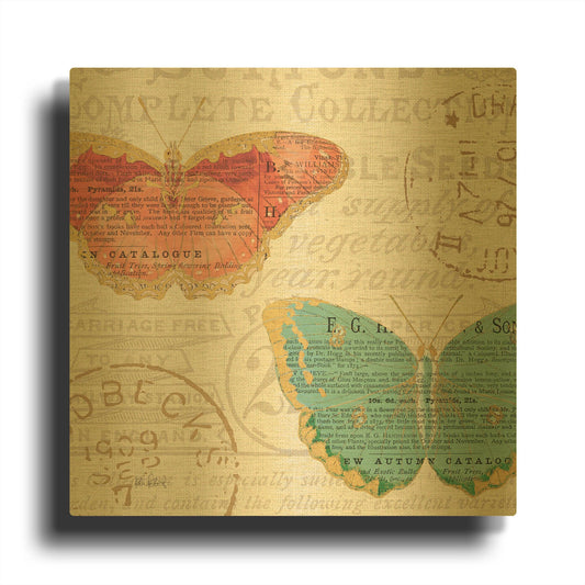 'Bookshelf Botanical VII' By Katie Pertiet Gold Metal Wall Art