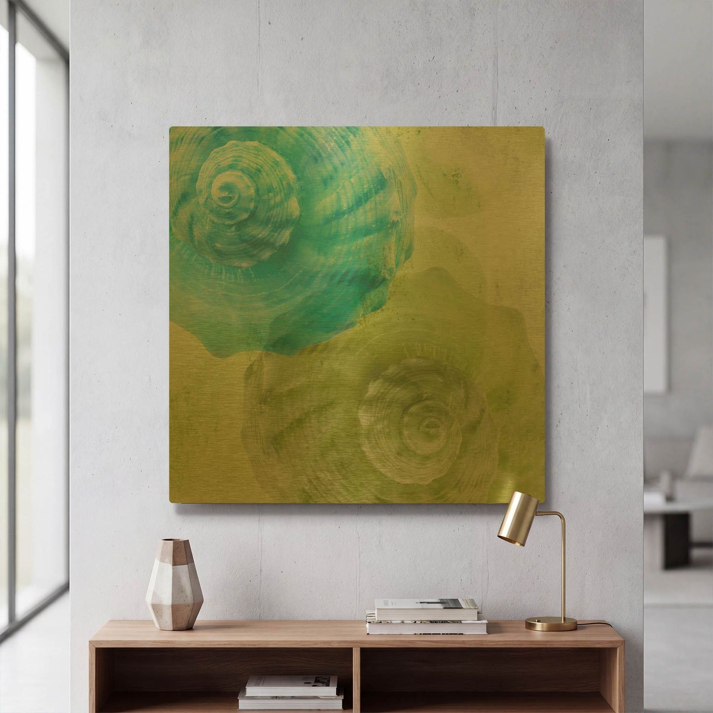 'Luminous Seashells 3' By Elena Ray Gold Metal Wall Art