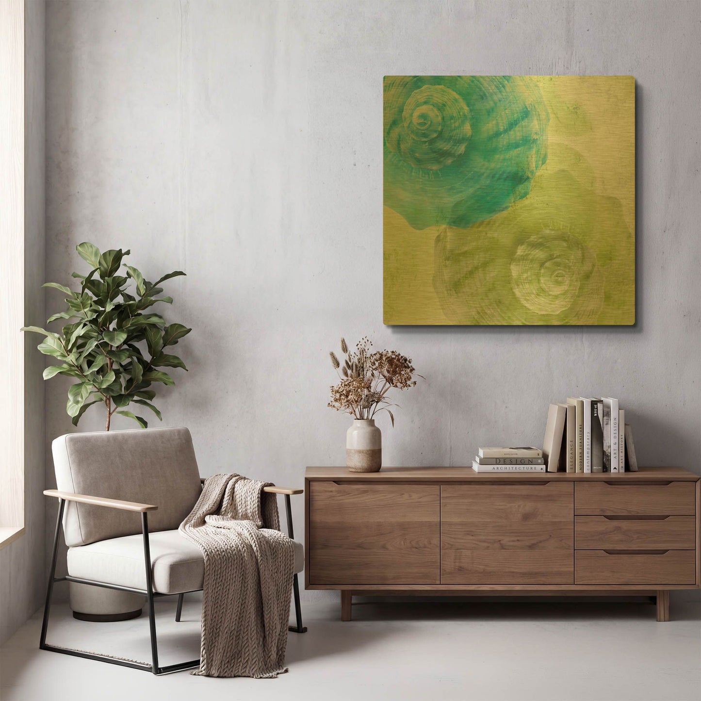 'Luminous Seashells 3' By Elena Ray Gold Metal Wall Art