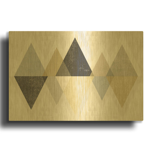 'Mod Triangles II Archroma' By Michael Mullan Gold Metal Wall Art
