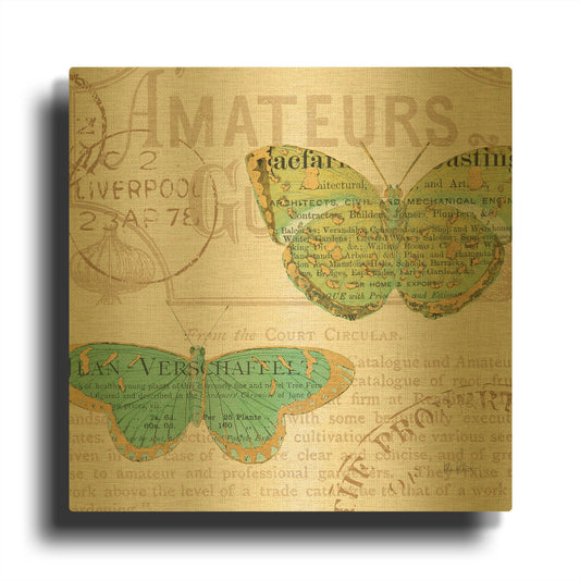 'Bookshelf Botanical IX' By Katie Pertiet Gold Metal Wall Art