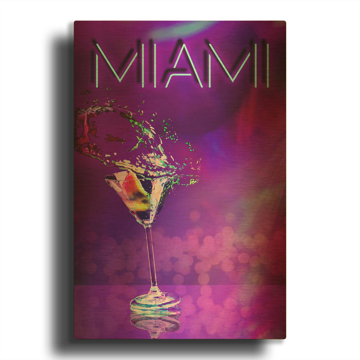 'Miami Party Night' By Andrea Haase Gold Metal Wall Art