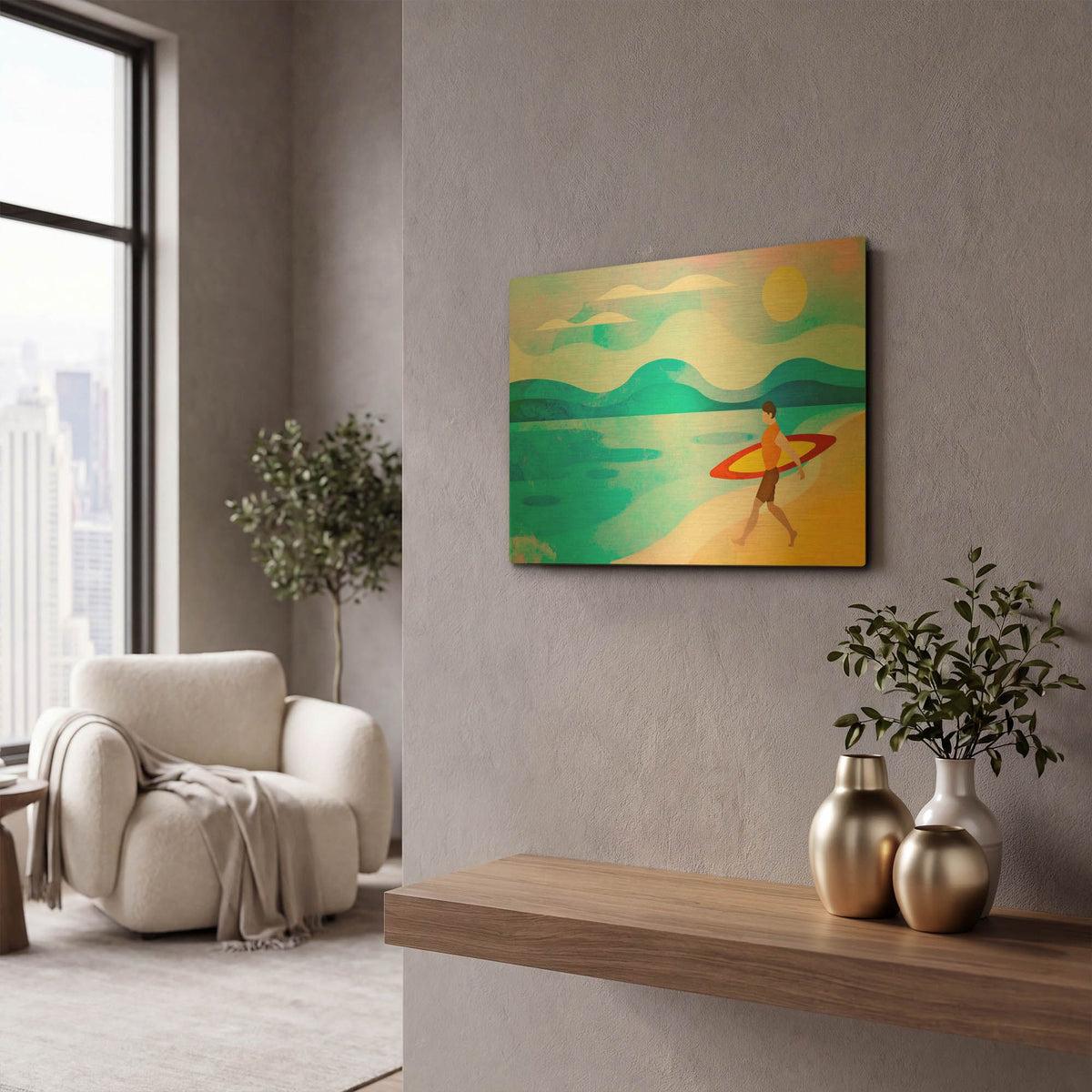 'Surfers Paradise' By Andrea Haase Gold Metal Wall Art