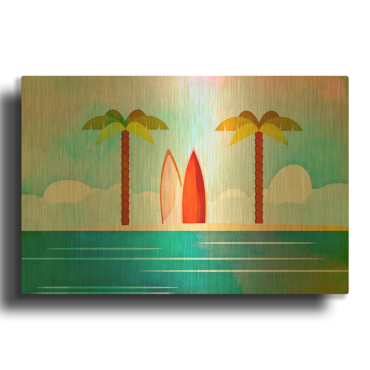 'Tropical Island' By Andrea Haase Gold Metal Wall Art