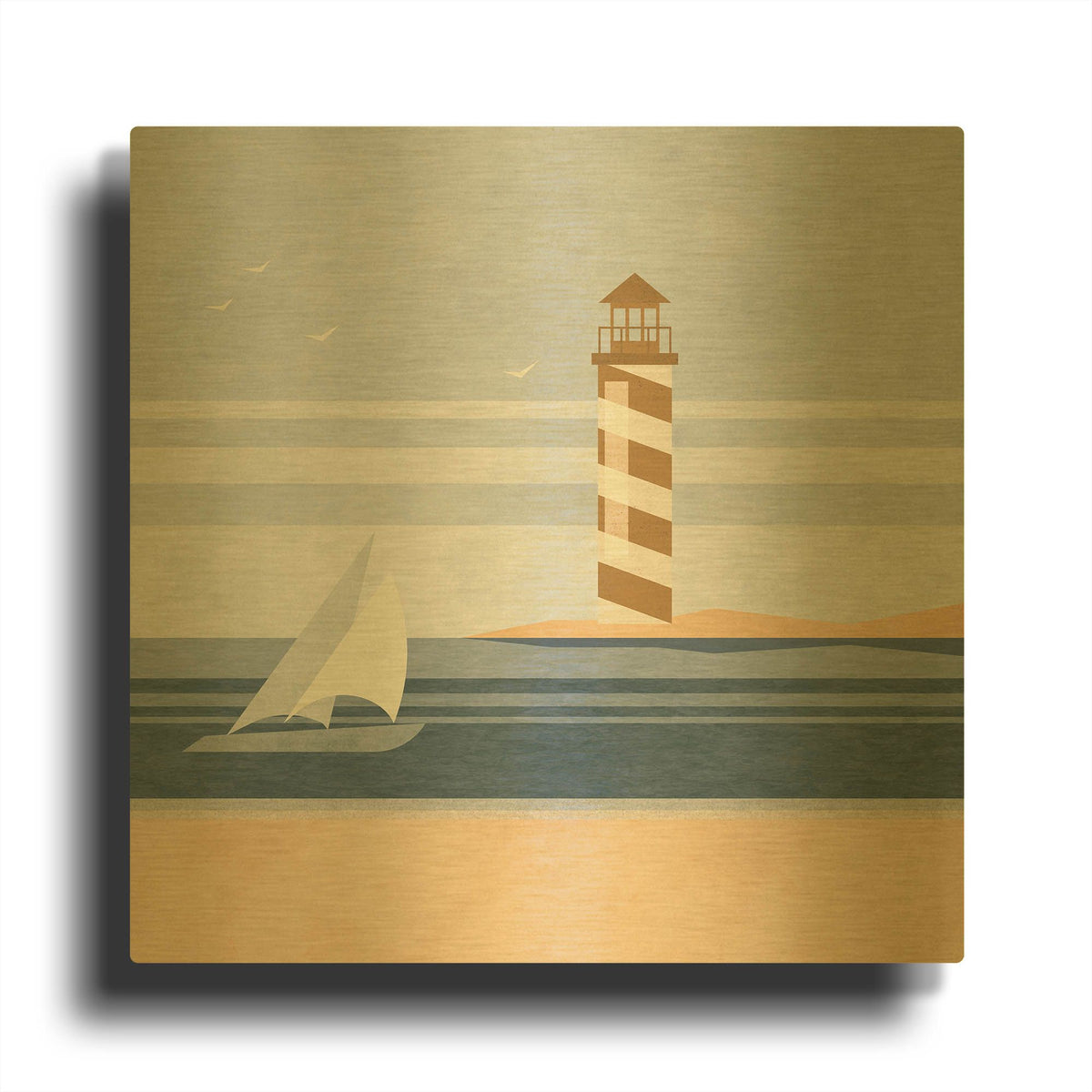 'cape Cod Lighthouse' By Andrea Haase Gold Metal Wall Art