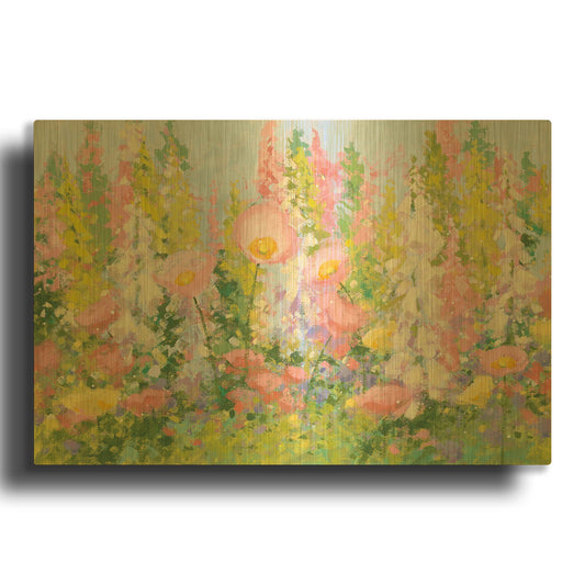 'Garden Pastels I Blue Sky' By Shirley Novak Gold Metal Wall Art