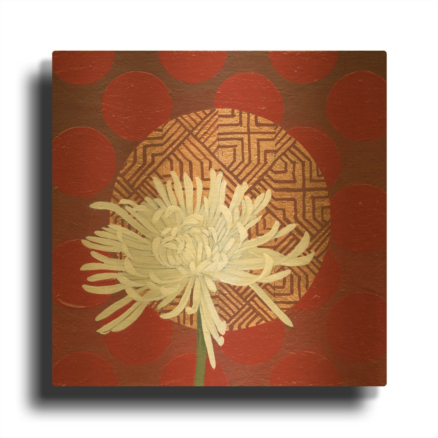 'Morning Chrysanthemum IV' By Kathrine Lovell Gold Metal Wall Art