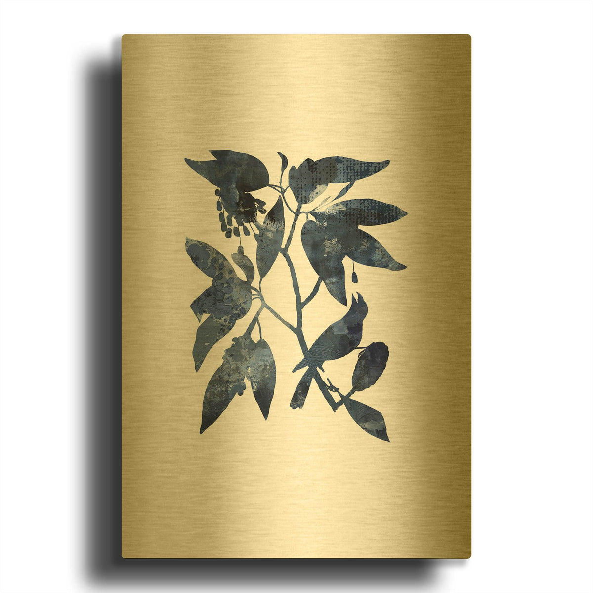 'Blue Night Bird' By Andrea Haase Gold Metal Wall Art