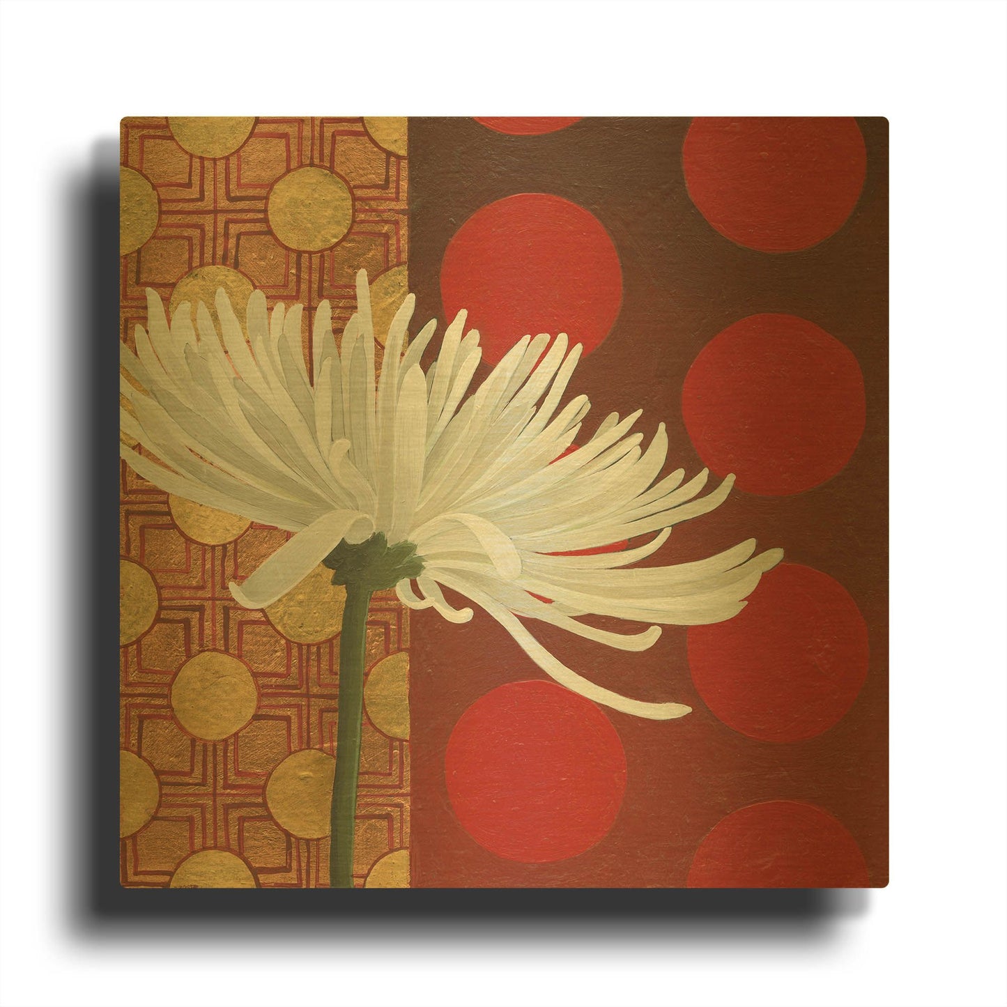'Morning Chrysanthemum I' By Kathrine Lovell Gold Metal Wall Art