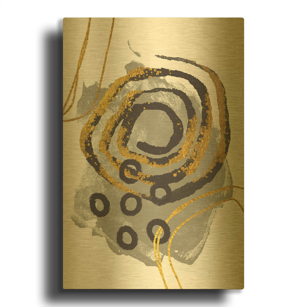 'Gold Meets Neutrals VI' By Andrea Haase Gold Metal Wall Art