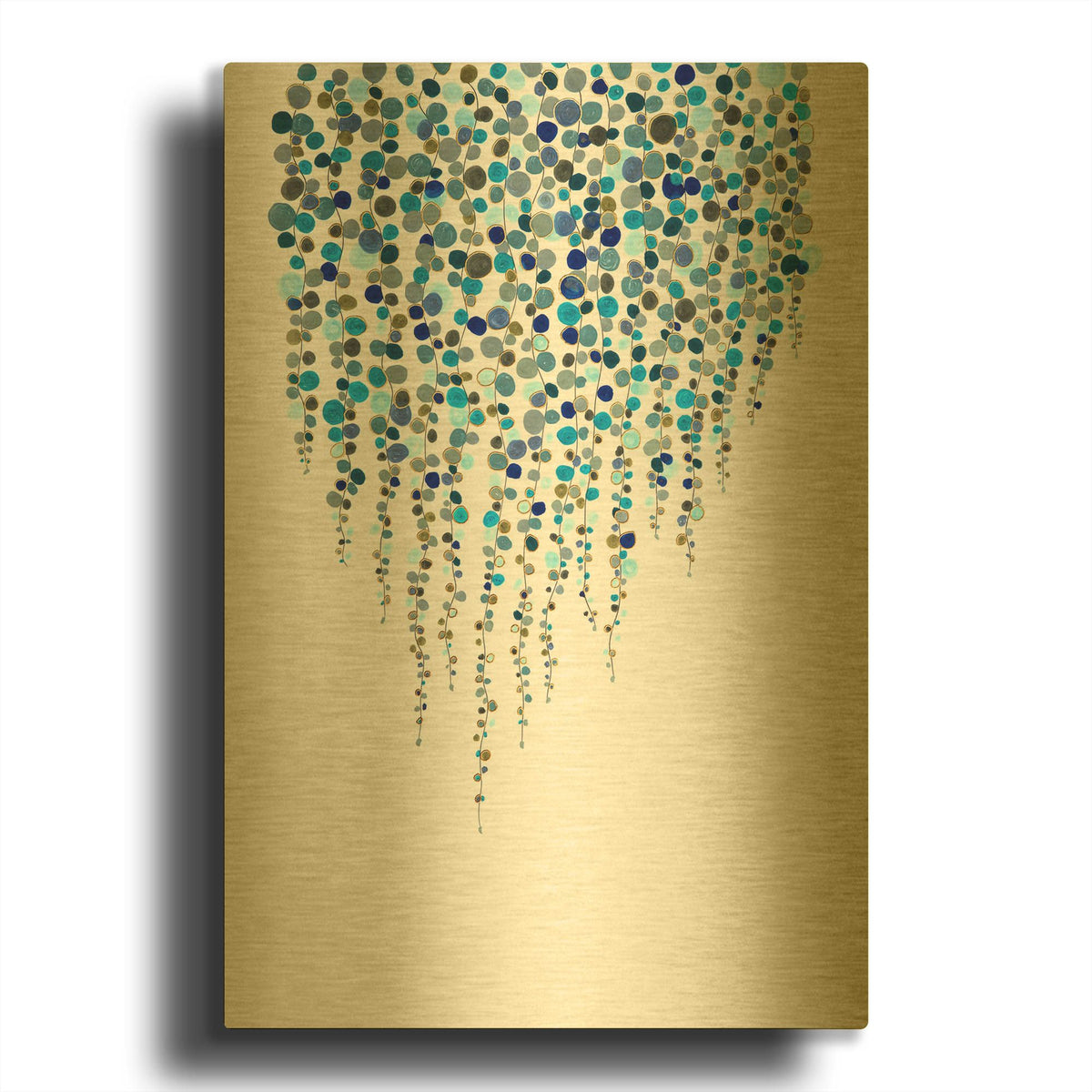 'Fancy Dots Blue' By Andrea Haase Gold Metal Wall Art