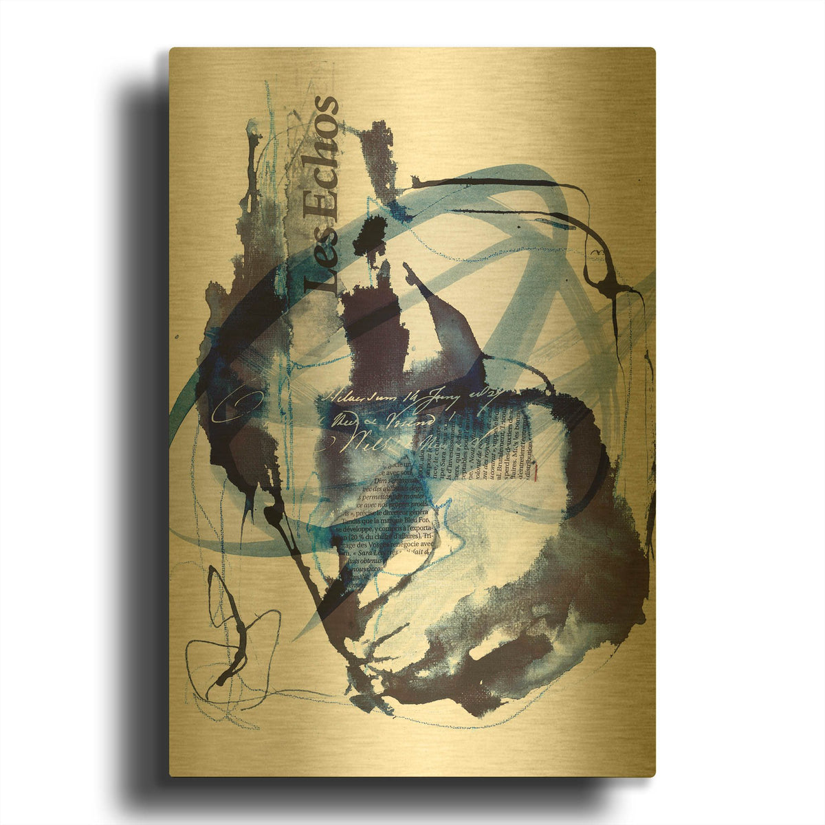 'Story Of Passion Blue' By Andrea Haase Gold Metal Wall Art
