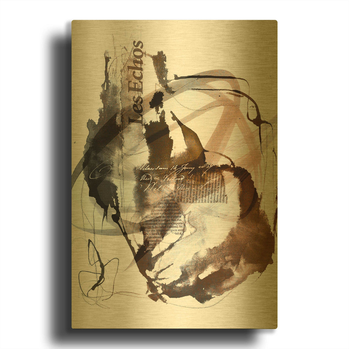 'Story Of Passion Brown' By Andrea Haase Gold Metal Wall Art
