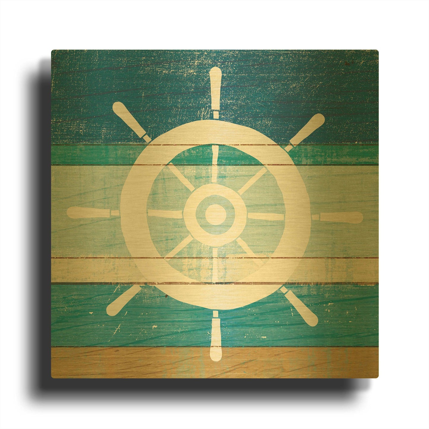 'Beachscape VI Helm White' By Michael Mullan Gold Metal Wall Art