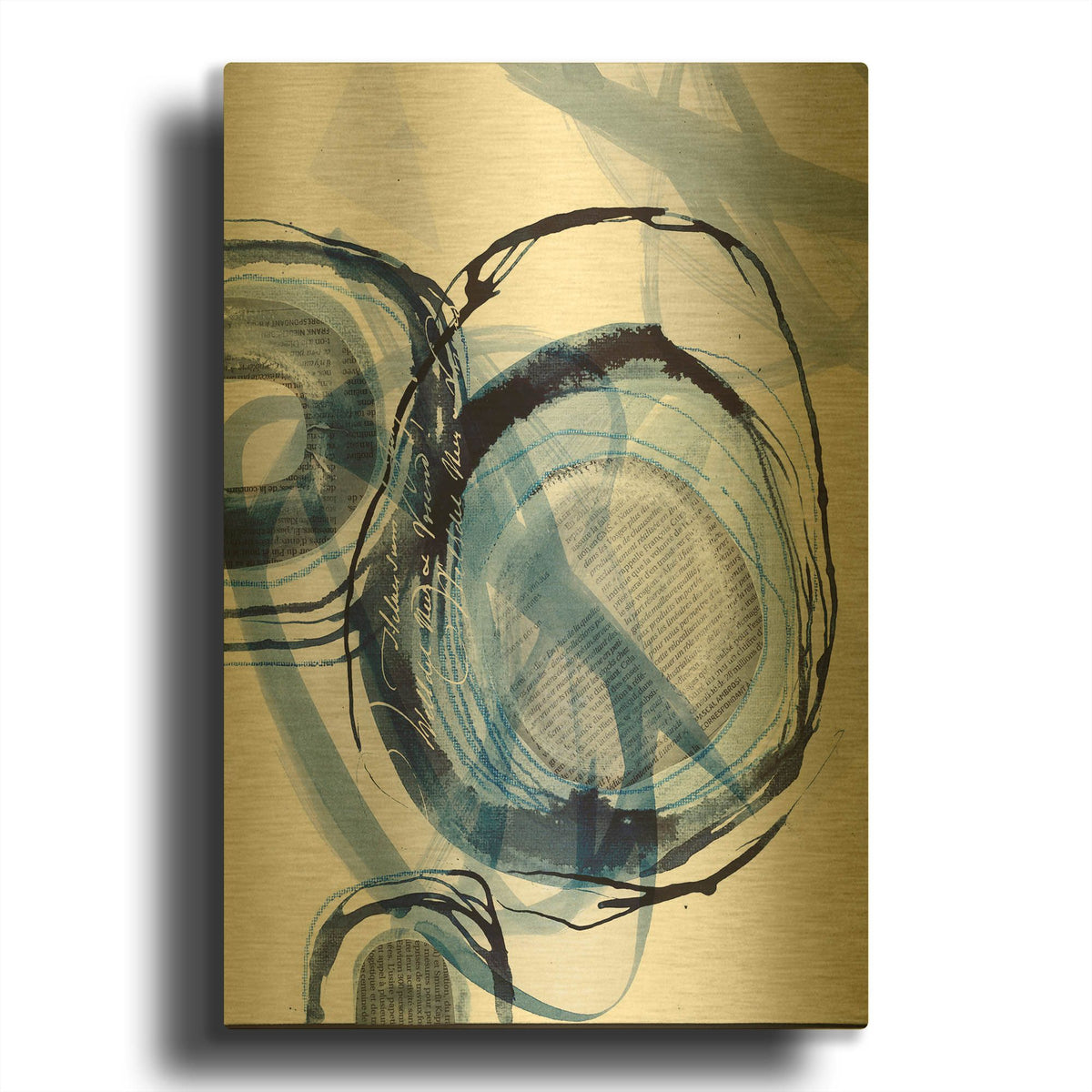 'Story Of Escape Blue' By Andrea Haase Gold Metal Wall Art