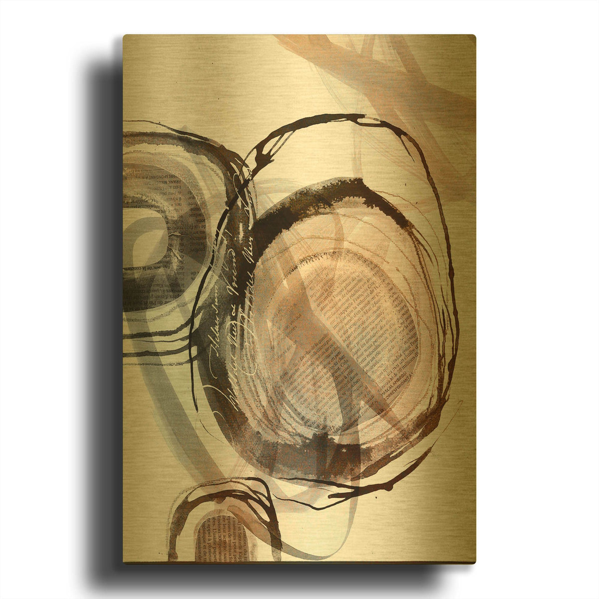 'Story Of Escape Brown' By Andrea Haase Gold Metal Wall Art