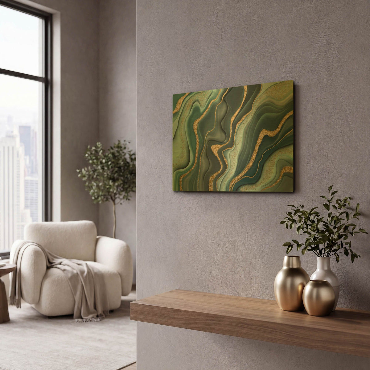 'Marbled Ink' By Andrea Haase Gold Metal Wall Art