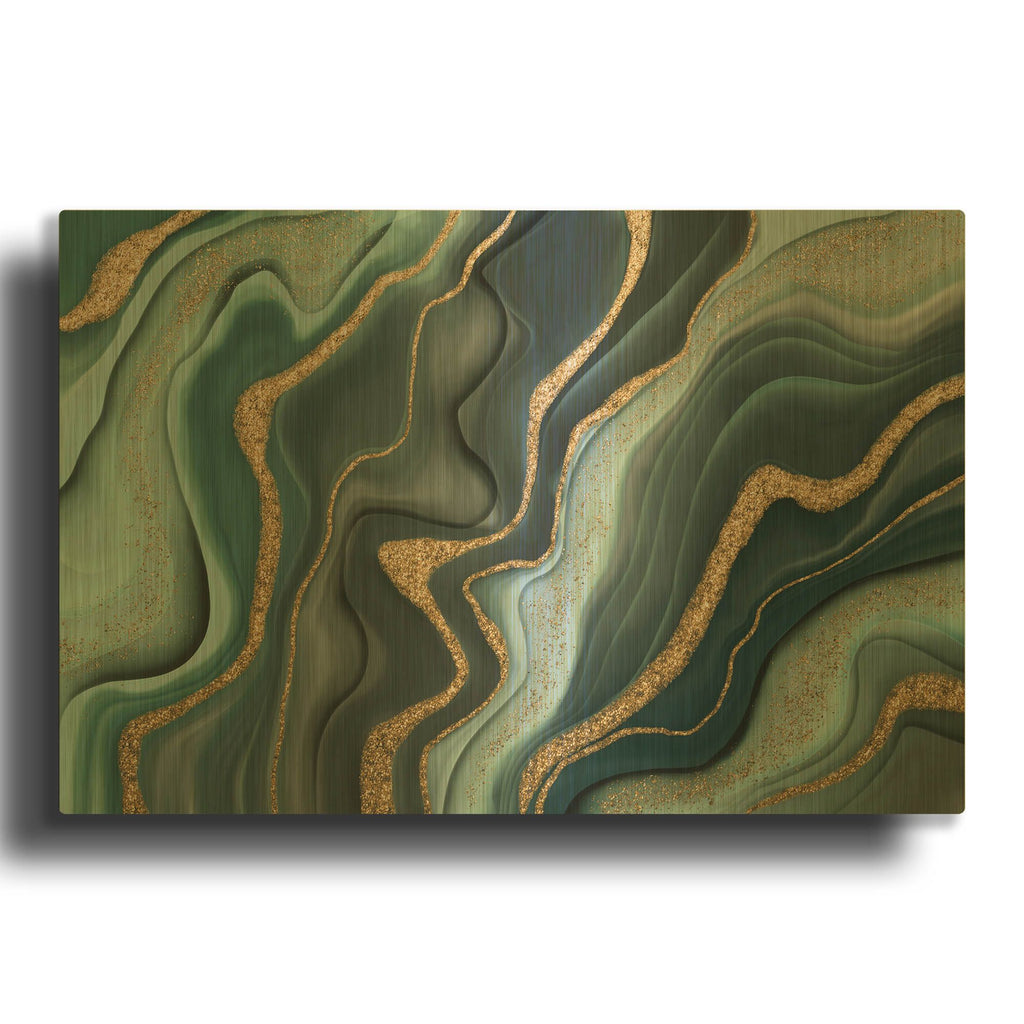 'Marbled Ink' By Andrea Haase Gold Metal Wall Art