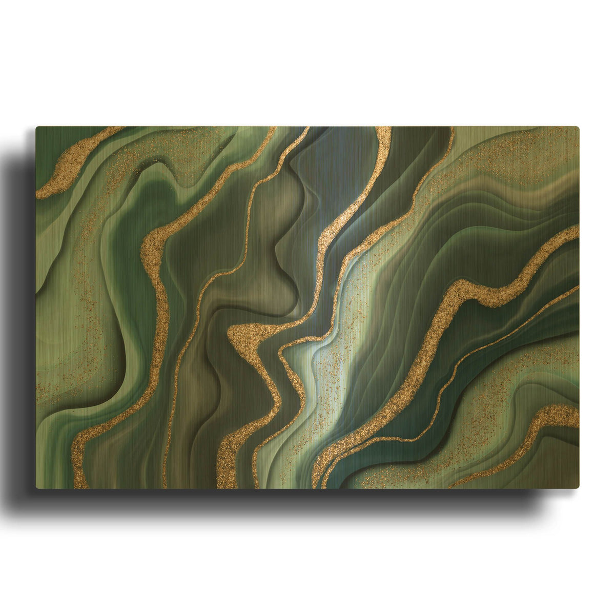 'Marbled Ink' By Andrea Haase Gold Metal Wall Art