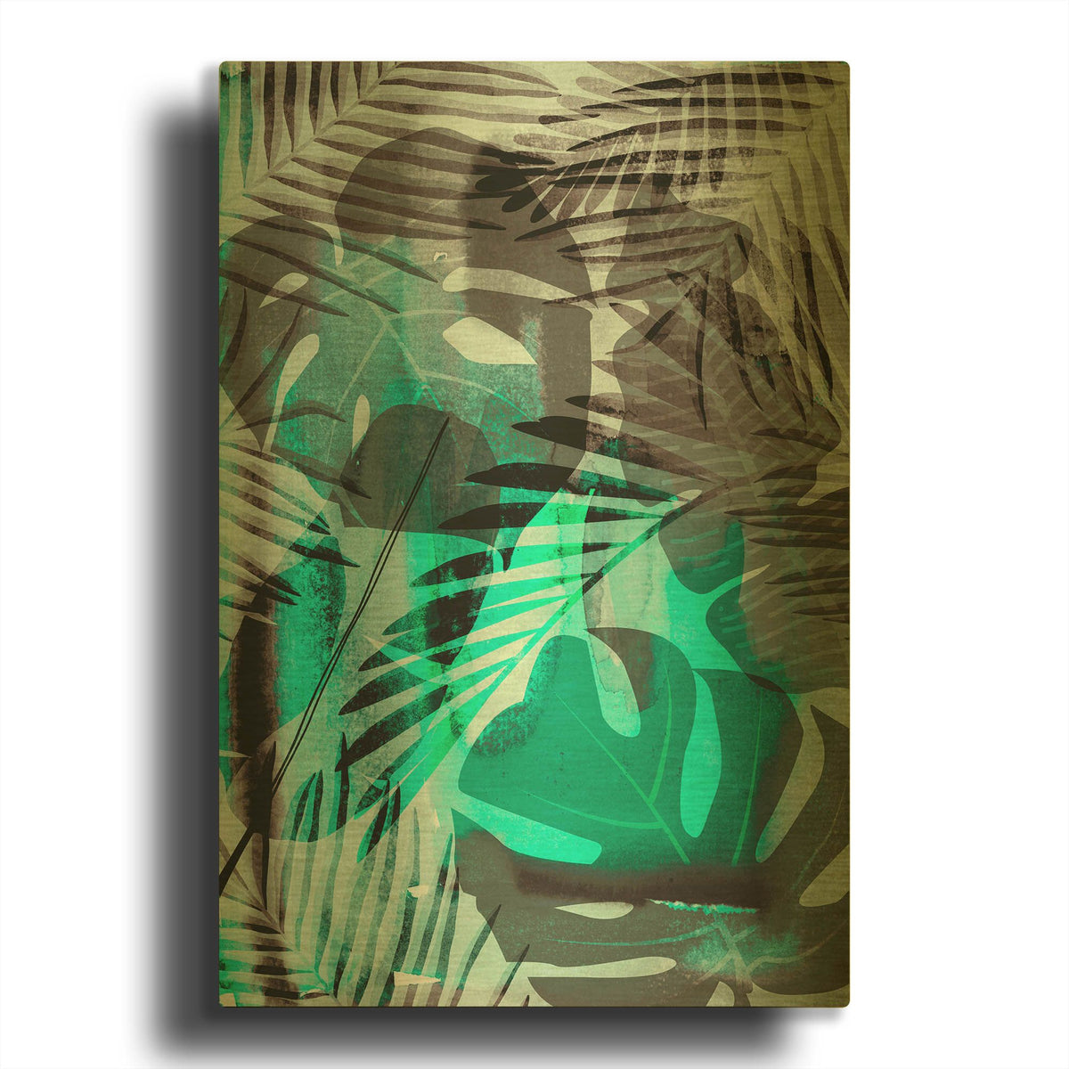 'Exotic Night Green' By Andrea Haase Gold Metal Wall Art