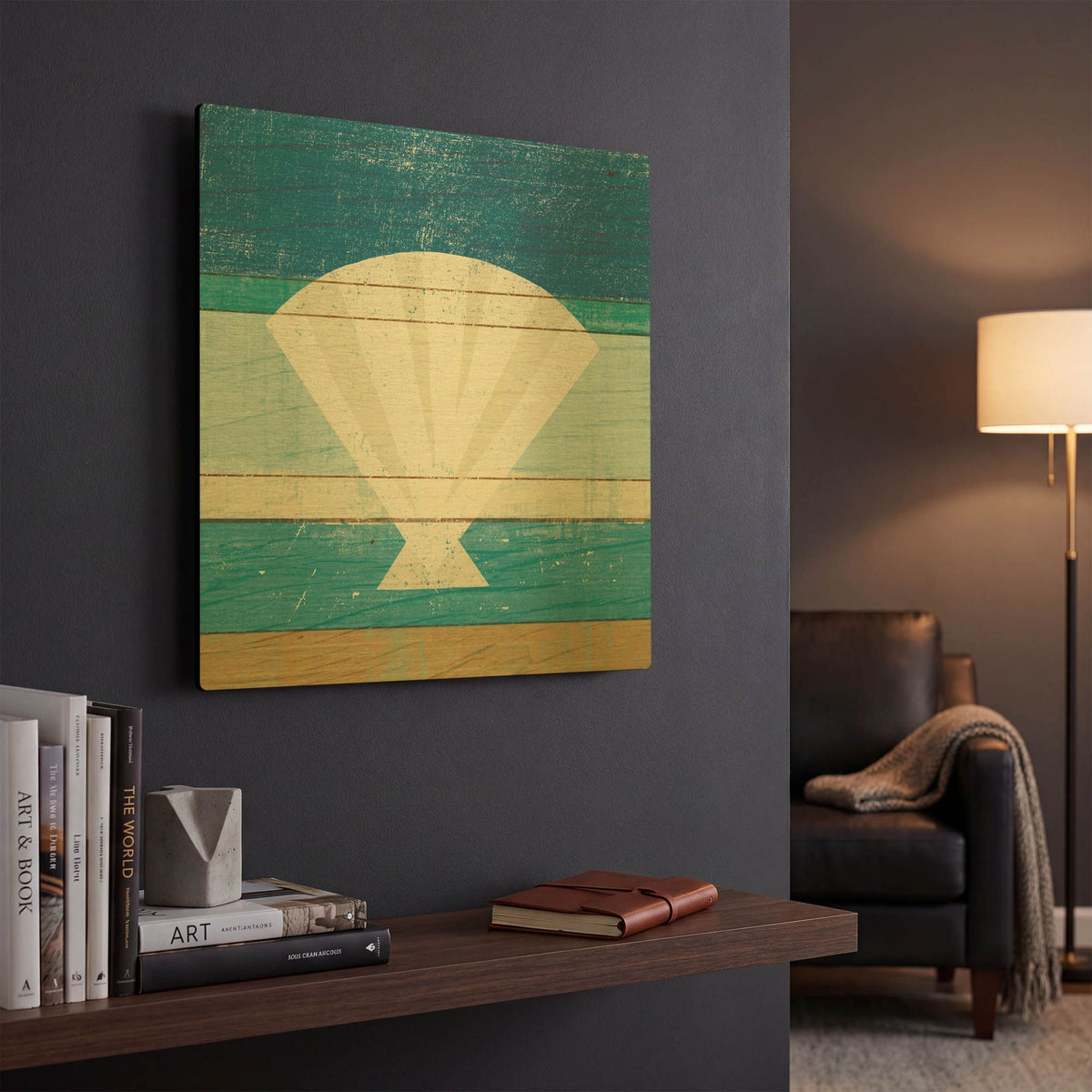 'Beachscape Shell' By Michael Mullan Gold Metal Wall Art