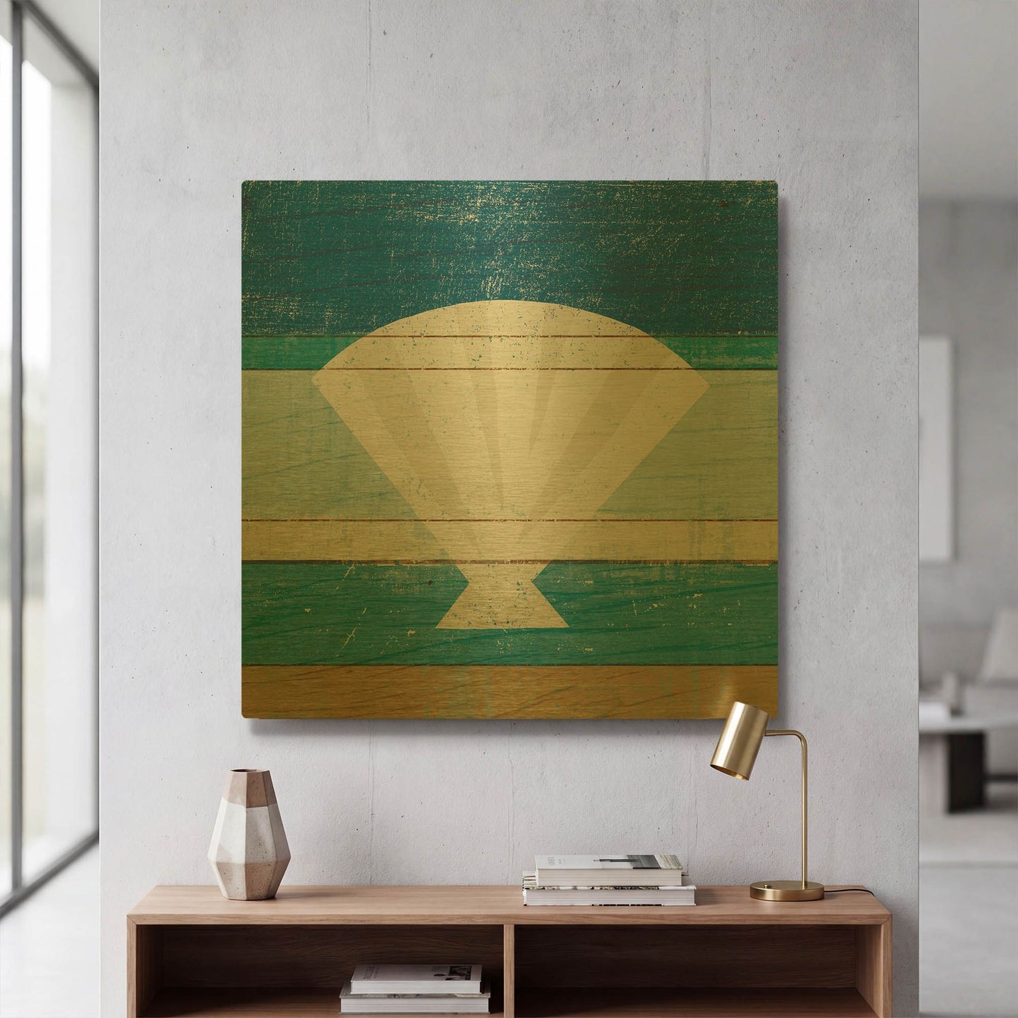 'Beachscape Shell' By Michael Mullan Gold Metal Wall Art
