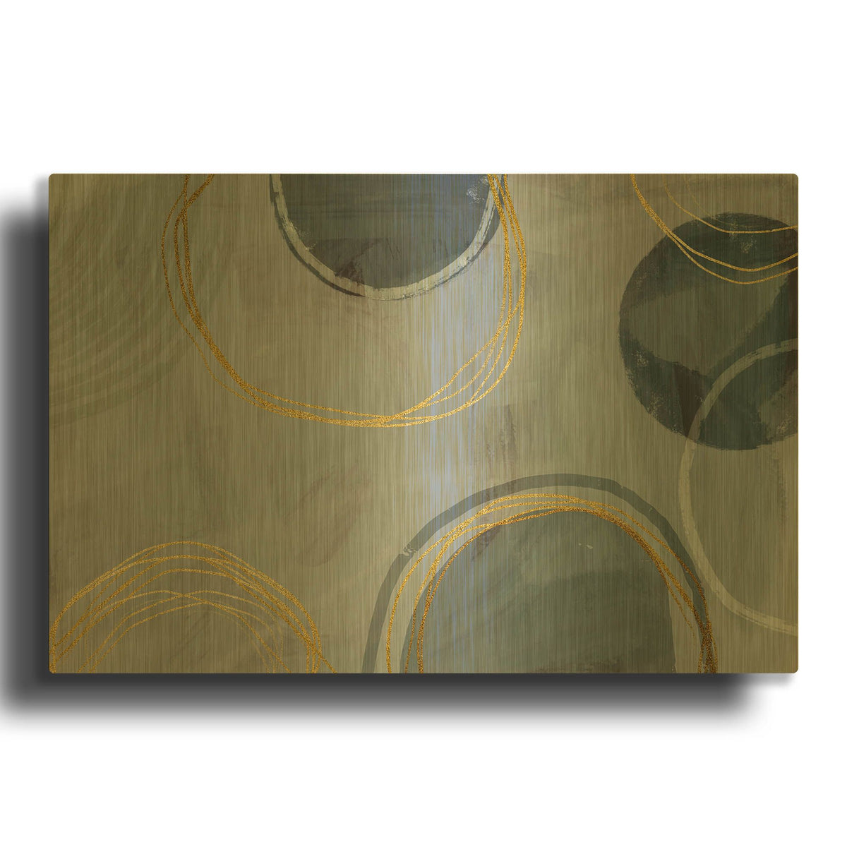 'Golden Line Abstraction' By Andrea Haase Gold Metal Wall Art