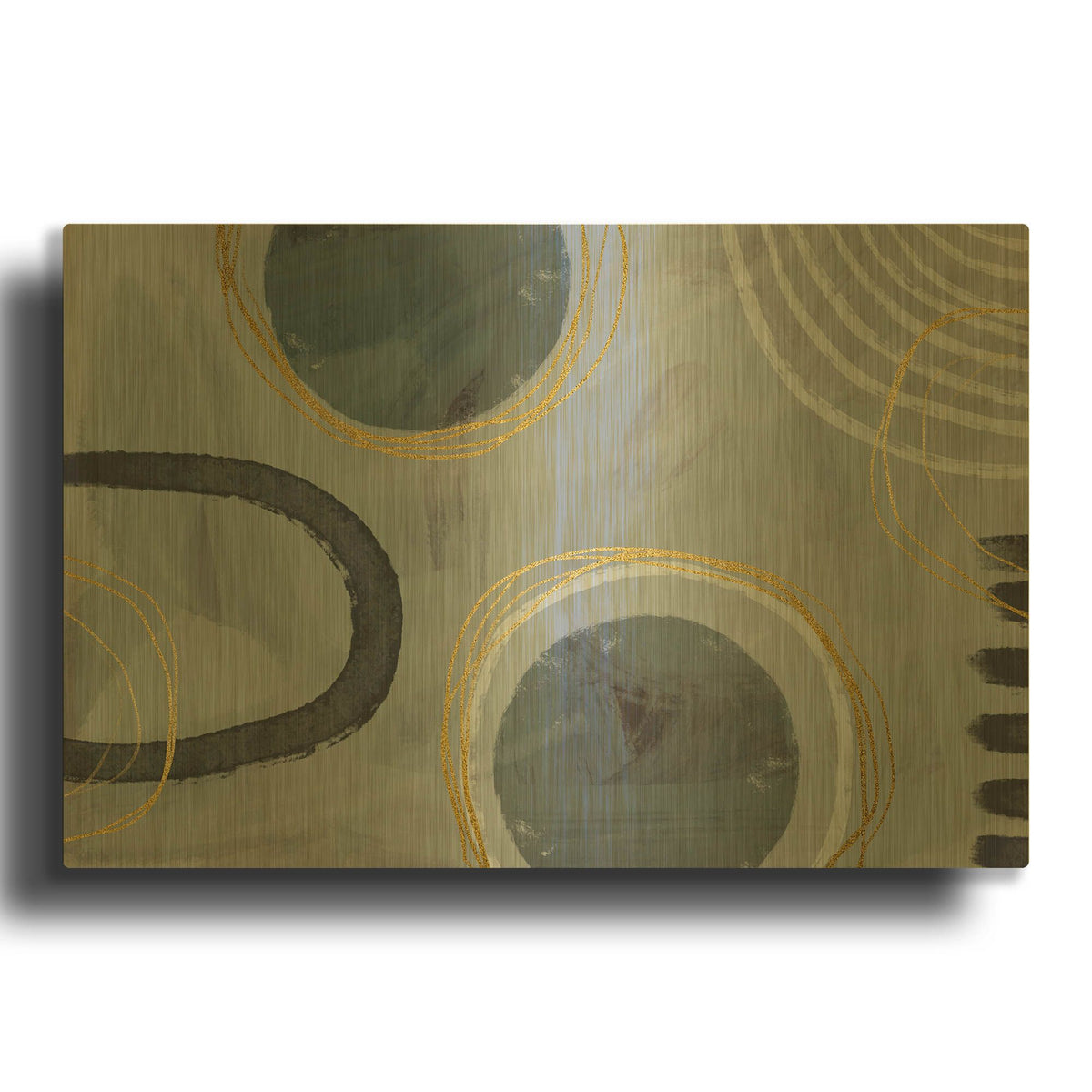 'Golden Line Intention' By Andrea Haase Gold Metal Wall Art