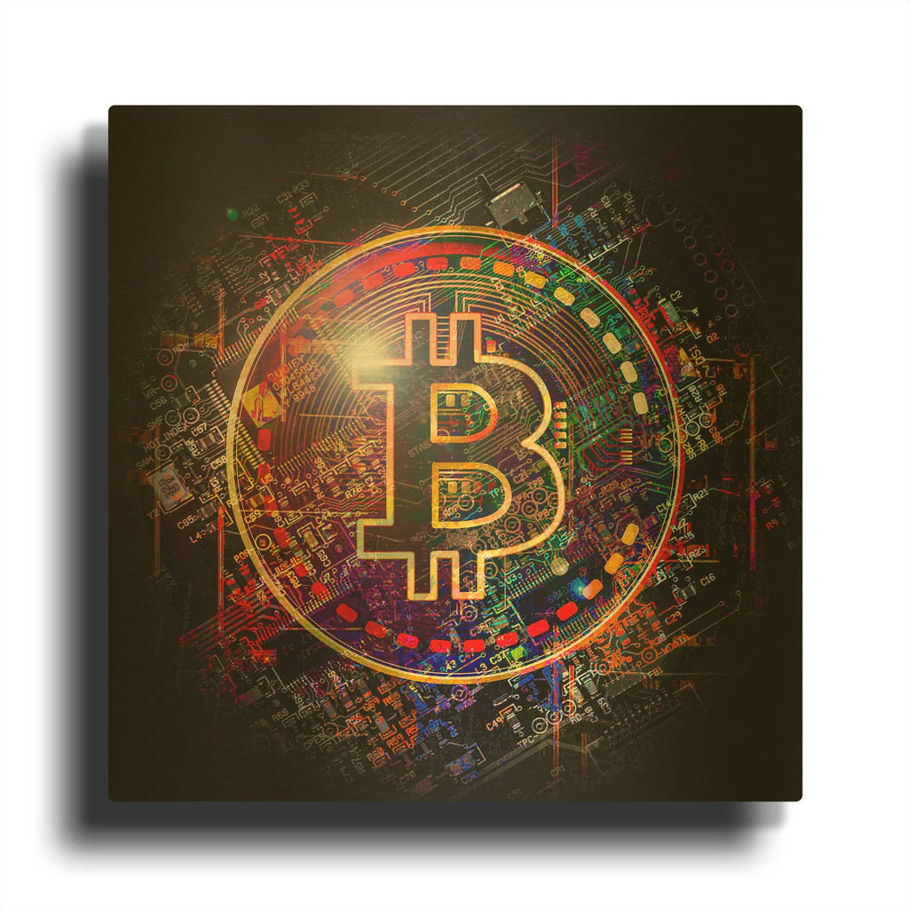 'Bitcoin Art' By Epic Portfolio Gold Metal Wall Art