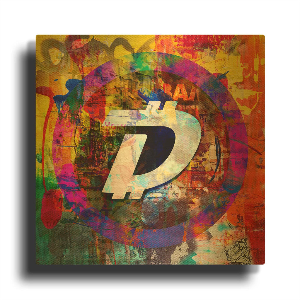 'Dgb Digibyte Crypto In Color' By Epic Portfolio Gold Metal Wall Art