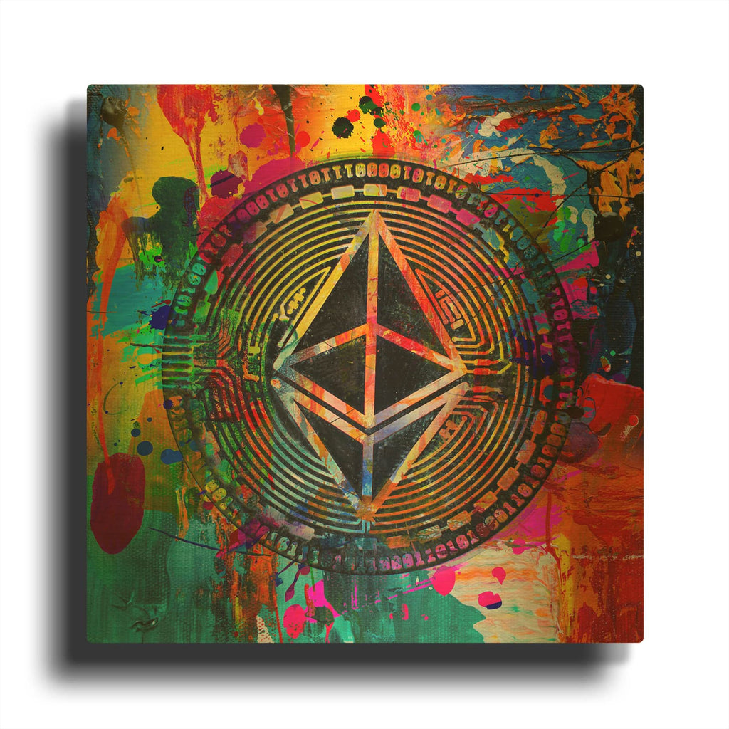 'Eth Ethereum Crypto In Color' By Epic Portfolio Gold Metal Wall Art