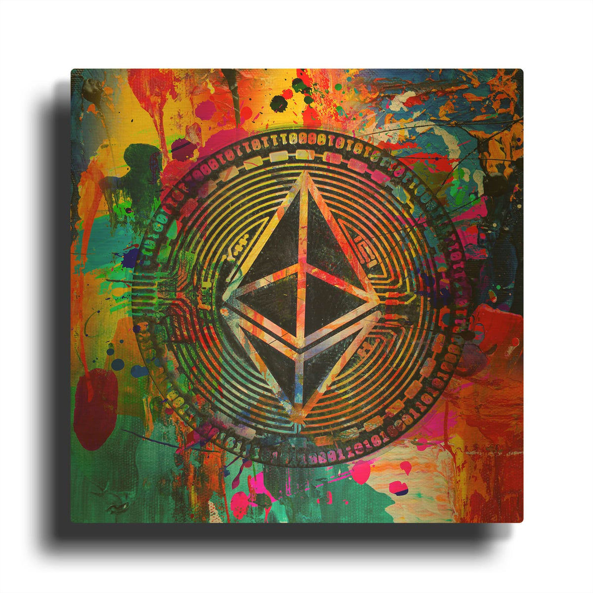 'Eth Ethereum Crypto In Color' By Epic Portfolio Gold Metal Wall Art