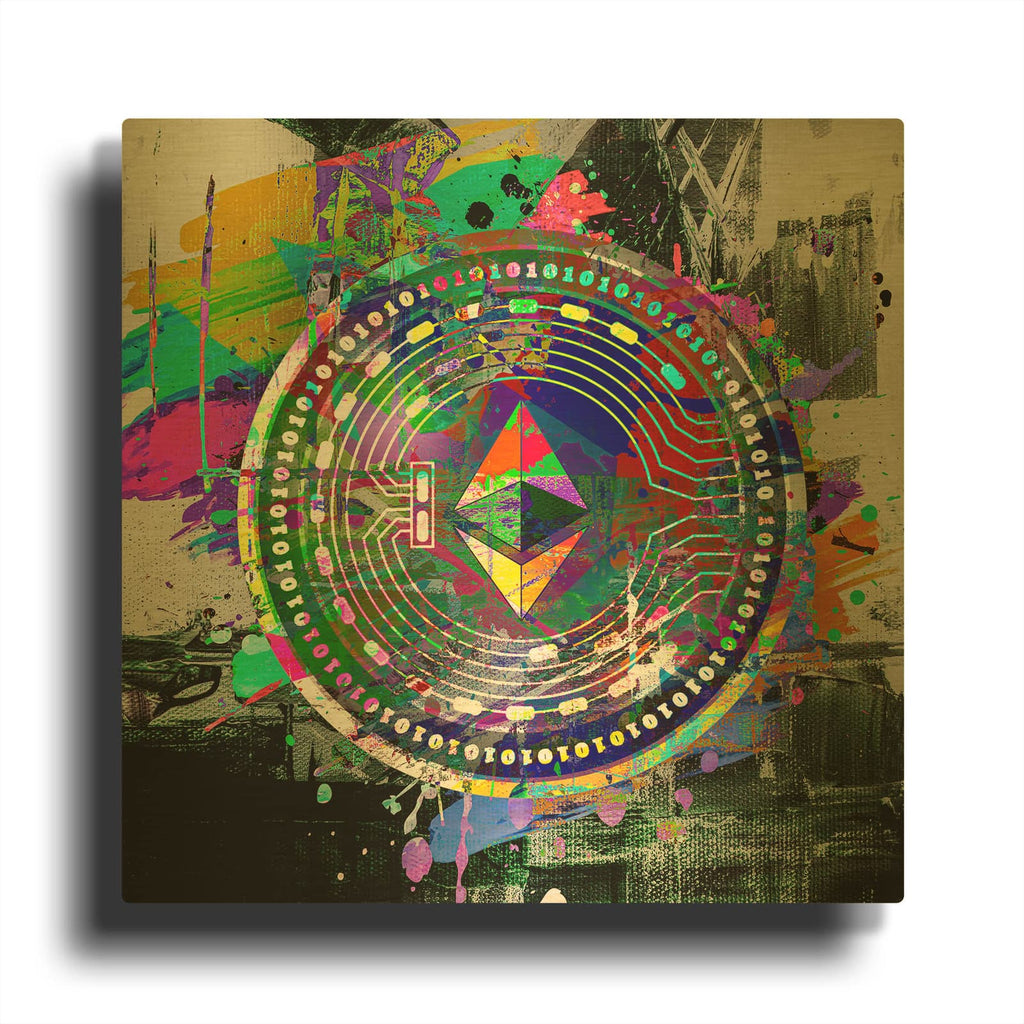 'Ethereum The Predator' By Epic Portfolio Gold Metal Wall Art