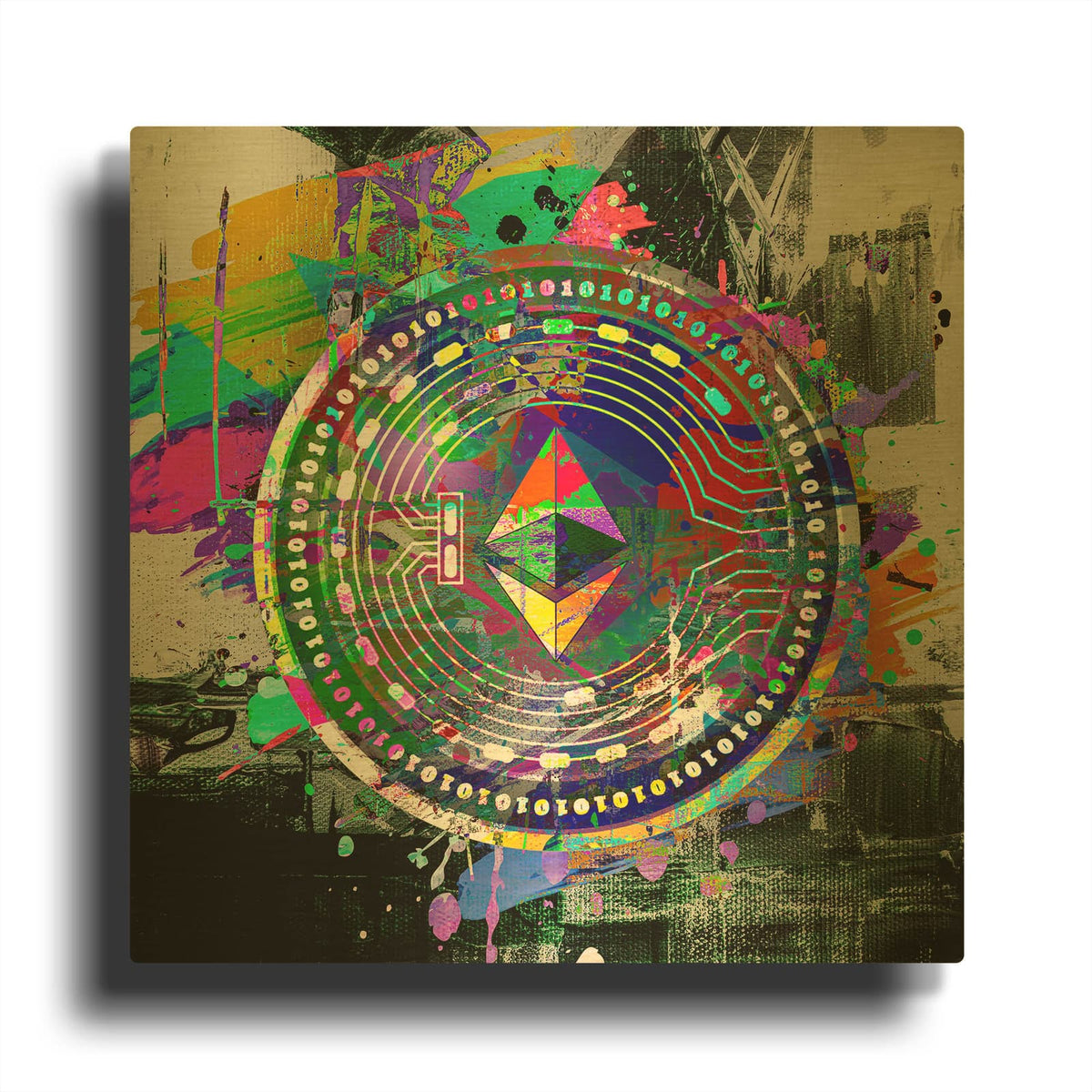 'Ethereum The Predator' By Epic Portfolio Gold Metal Wall Art