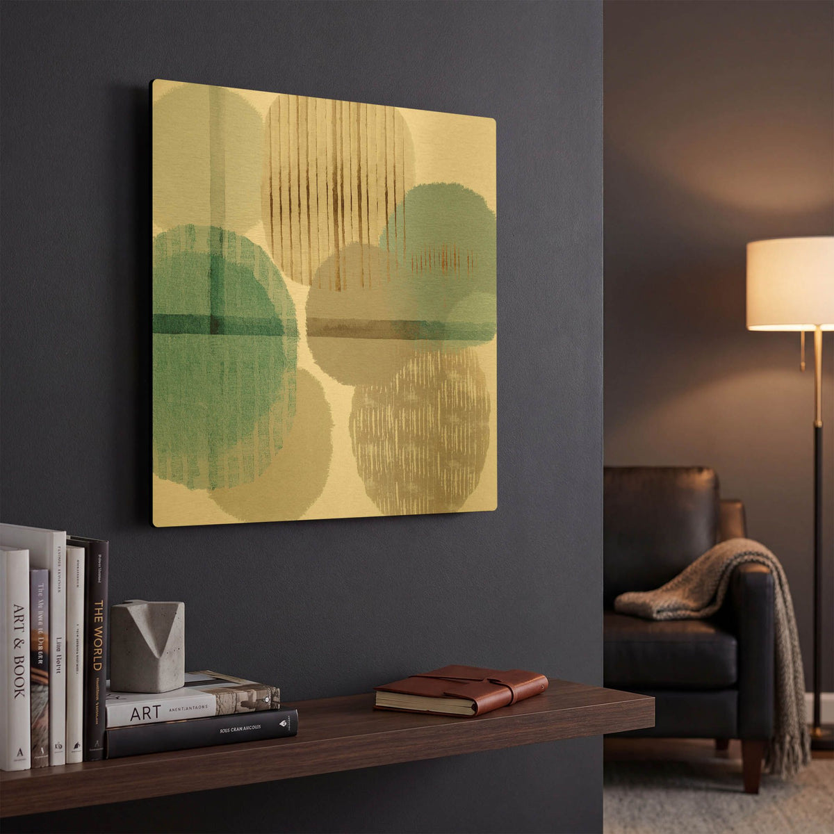 'Teal Harmony I' By Flora Kouta Gold Metal Wall Art