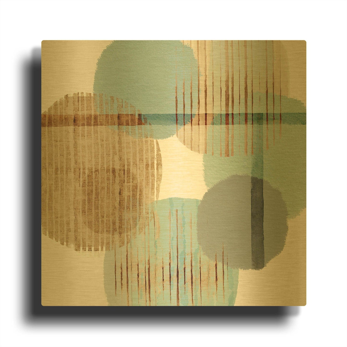 'Teal Harmony II' By Flora Kouta Gold Metal Wall Art